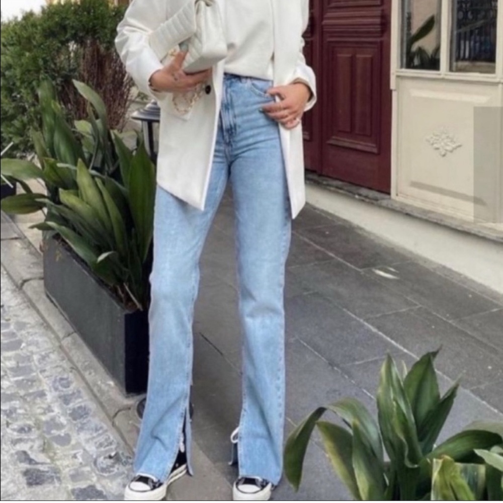 Zara Light Blue Denim Pants
